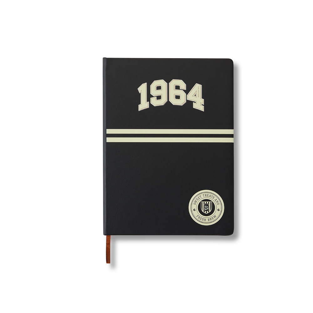 1964Notebook_Front Vegan Leather Journal - Black - Image 1