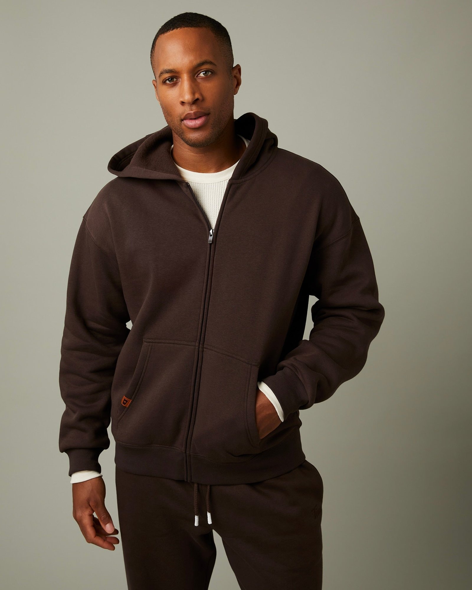 Retro_Zipped_Hoodie_743 Tims Full Zip Unisex Hoodie - Espresso - Image 1